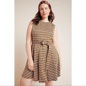 Anthropologie Hutch Amina Mini Dress in Geometric Print with Belt